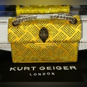 Kurt Geiger London Mini Yellow Embellished Convertible Crossbody Bag
